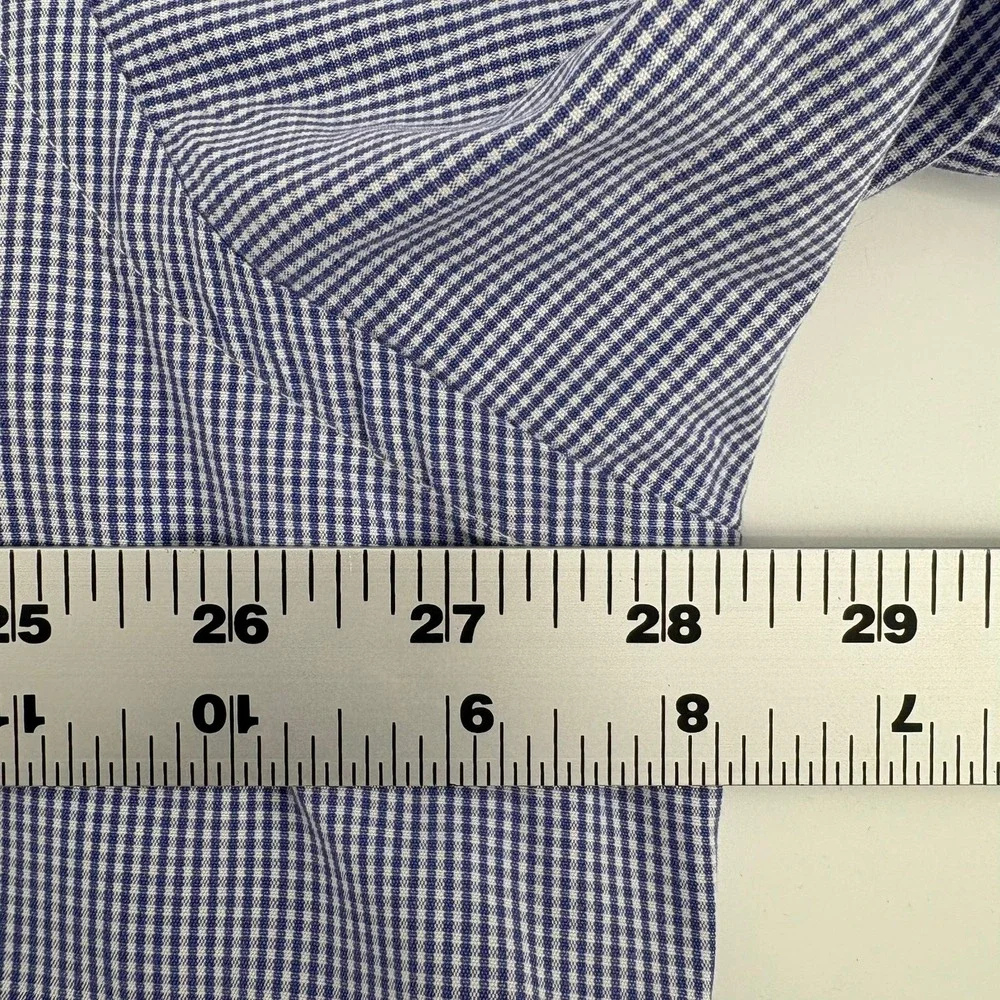 Ralph Lauren Blake Mens XL Blue White Gingham Check Cotton Button‎ Down Shirt